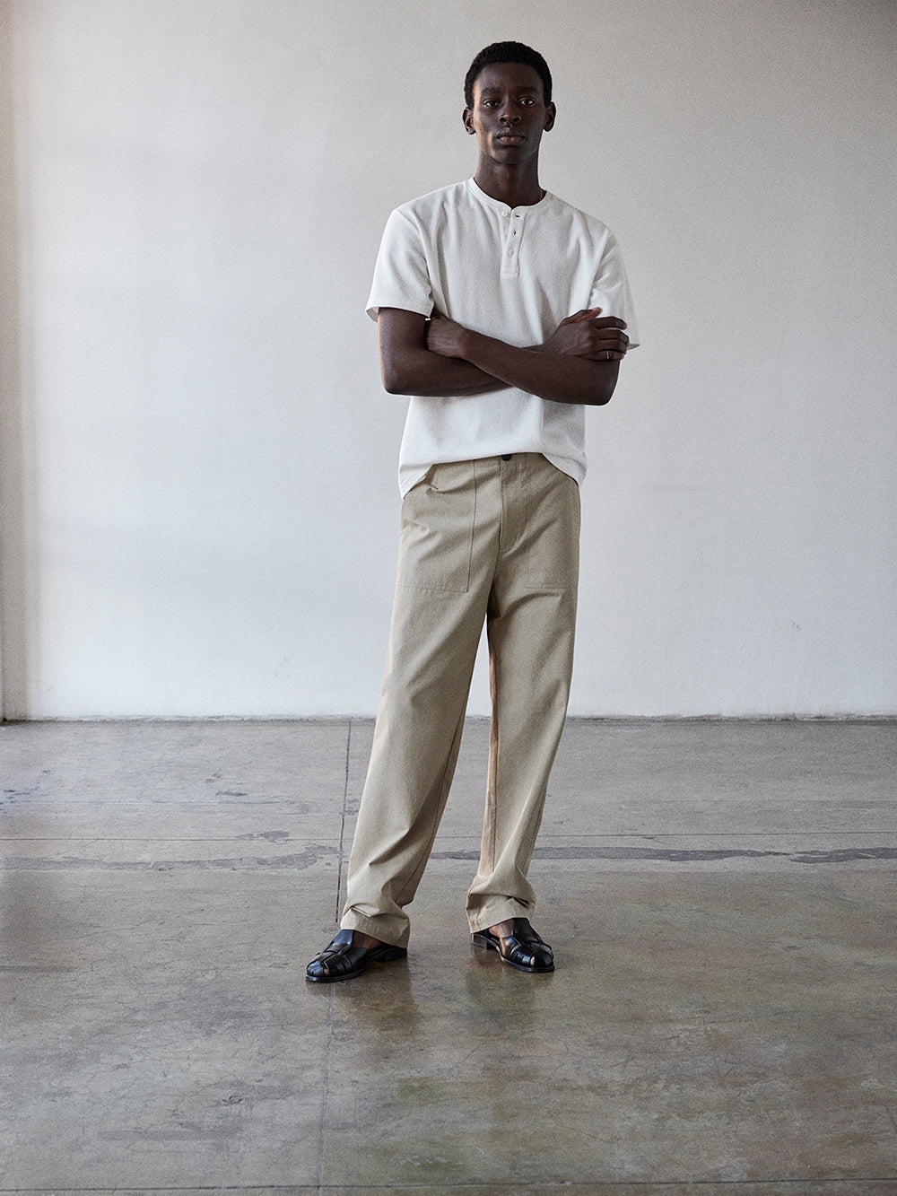 Patch Traveler Pants in Dark Beige - 2