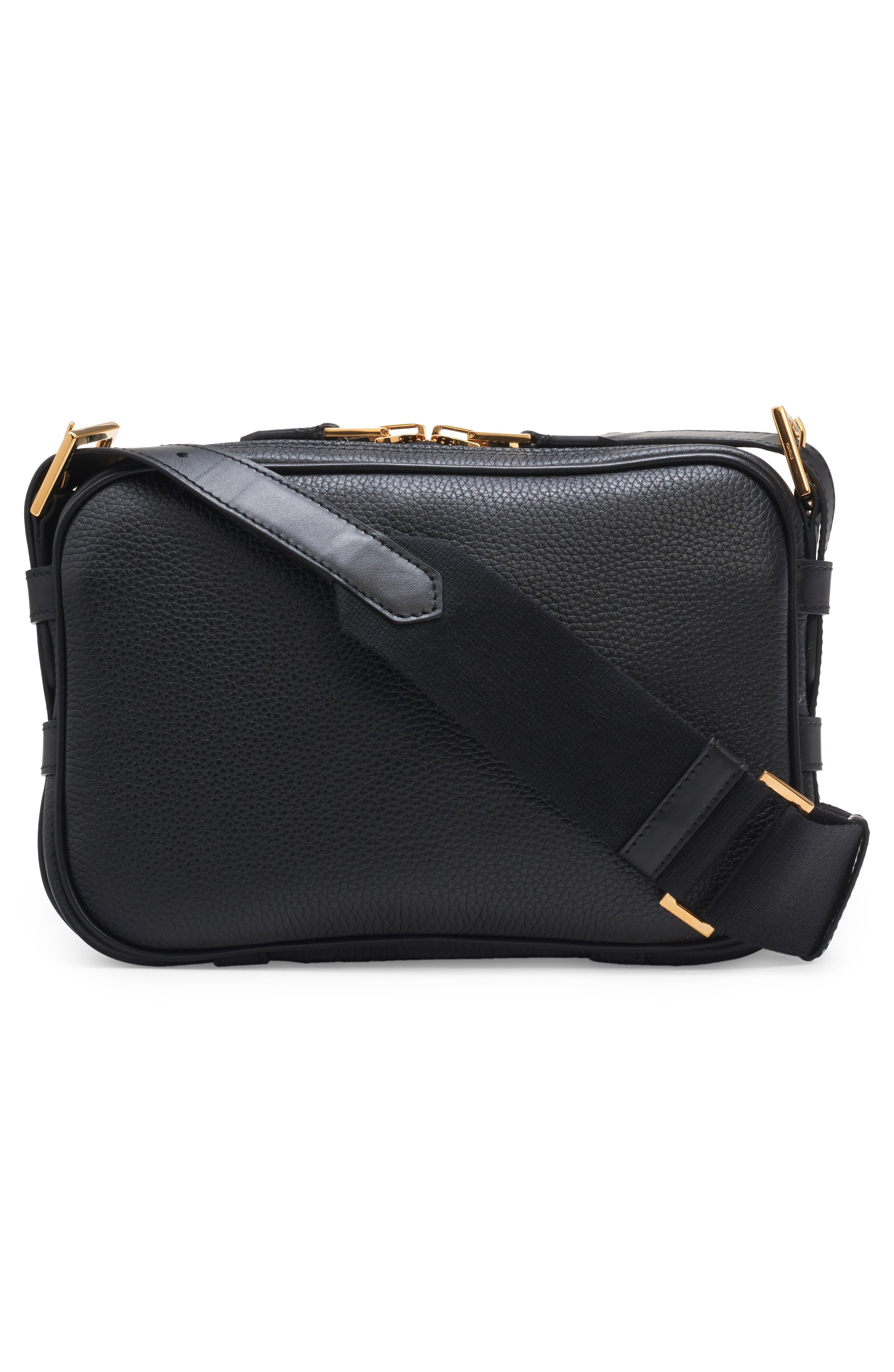 TOM FORD Large Grained Leather Messenger Bag in Black at Nordstrom - 3