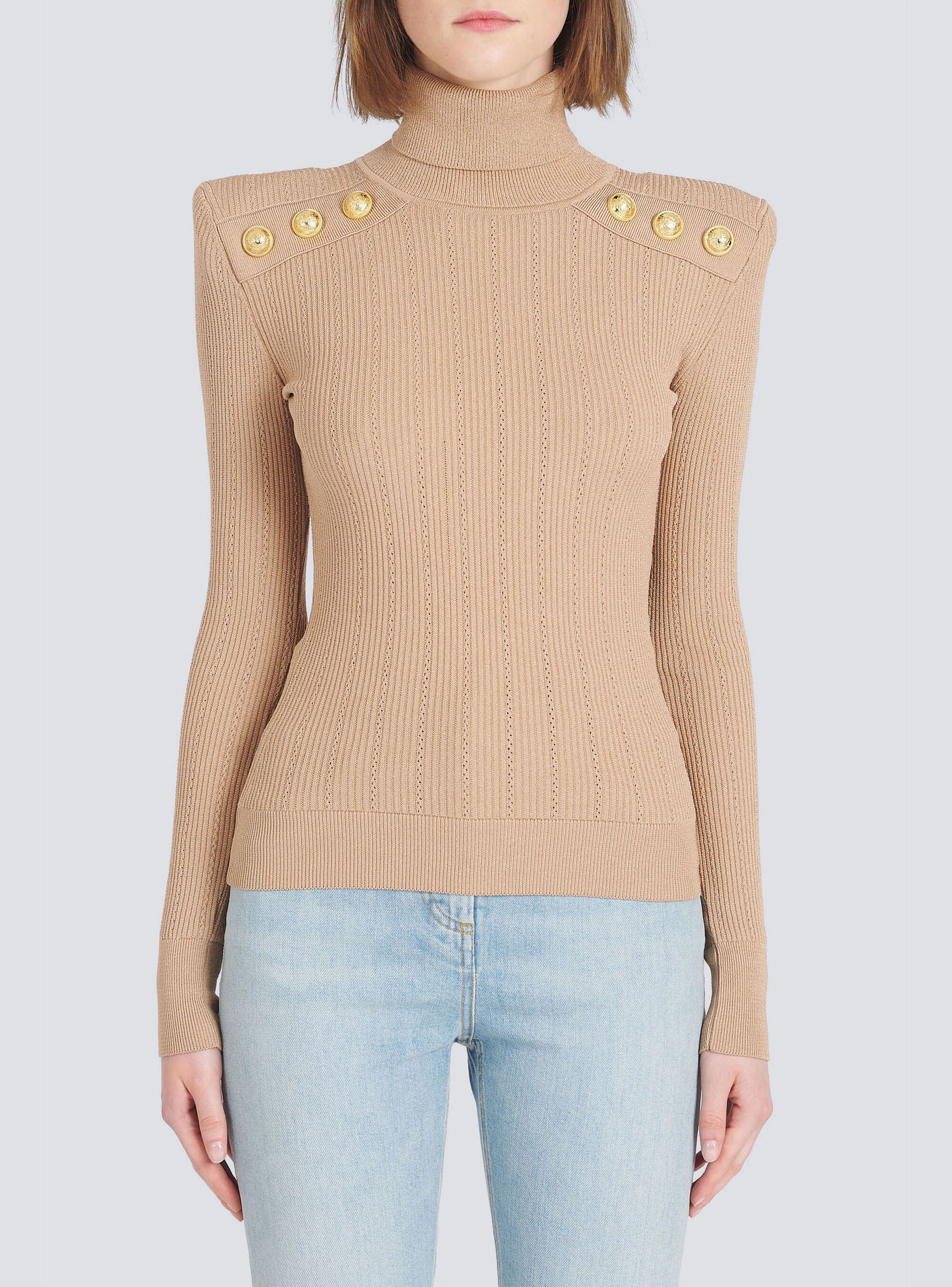 Eco-designed sweater with gold-tone buttons - 6