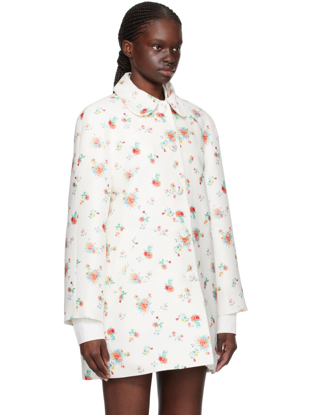 White Floral Coat - 2