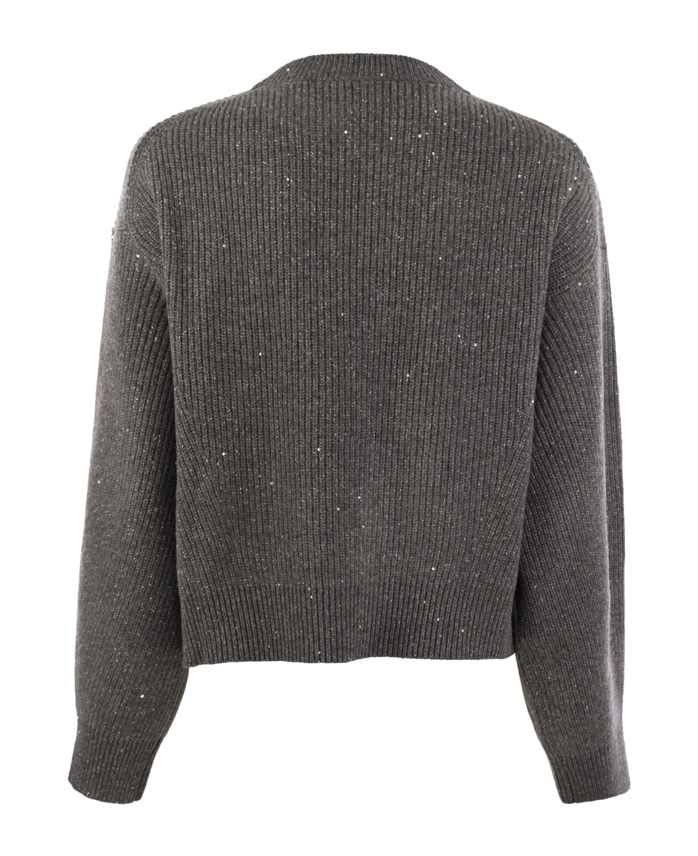 Dazzling Ribbed Sweater In Cashmere And Wool - 2