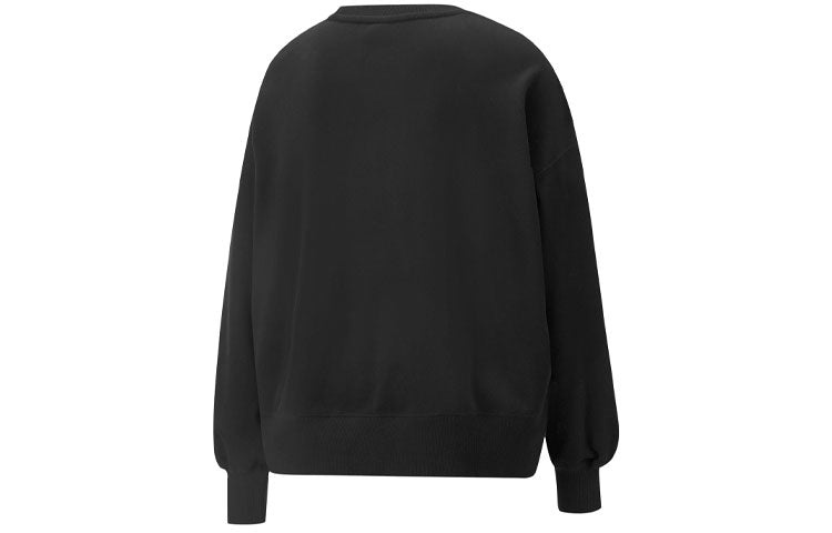 (WMNS) PUMA Classics Logo Embroidery Round-Neck SweatshirtBlack 535327-01 - 2