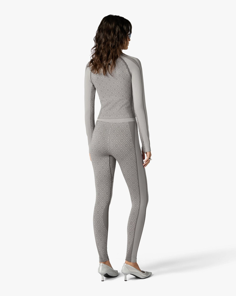 Light Grey Seamless Monogram Long Sleeve Top 3