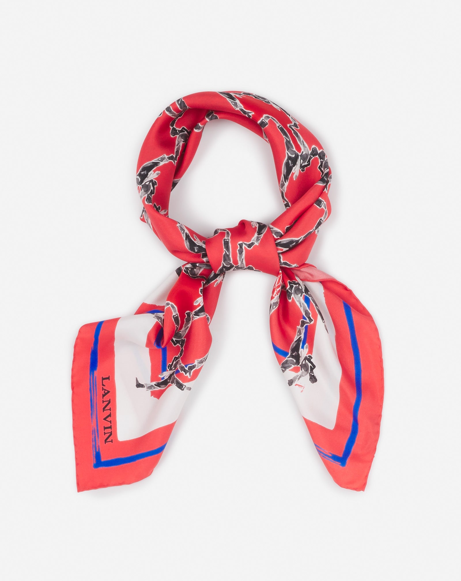 SILK SCARF WITH A SPORTS PRINT - 4