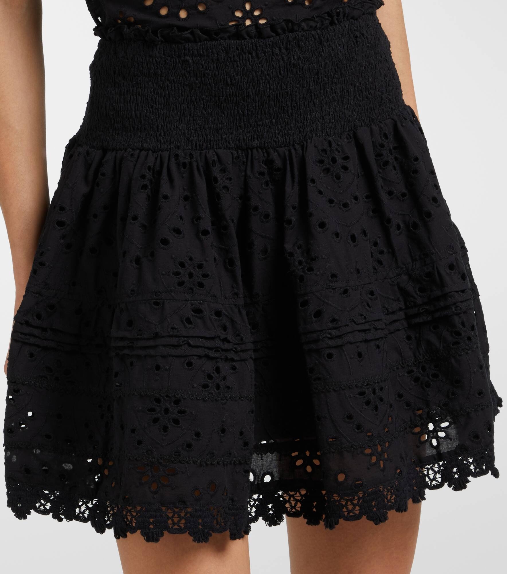 Galia broderie anglaise cotton miniskirt - 4