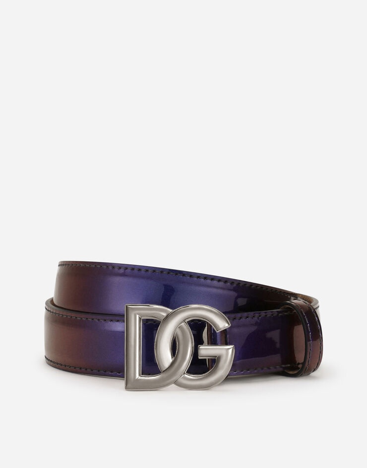 Iridescent patent leather belt - 1