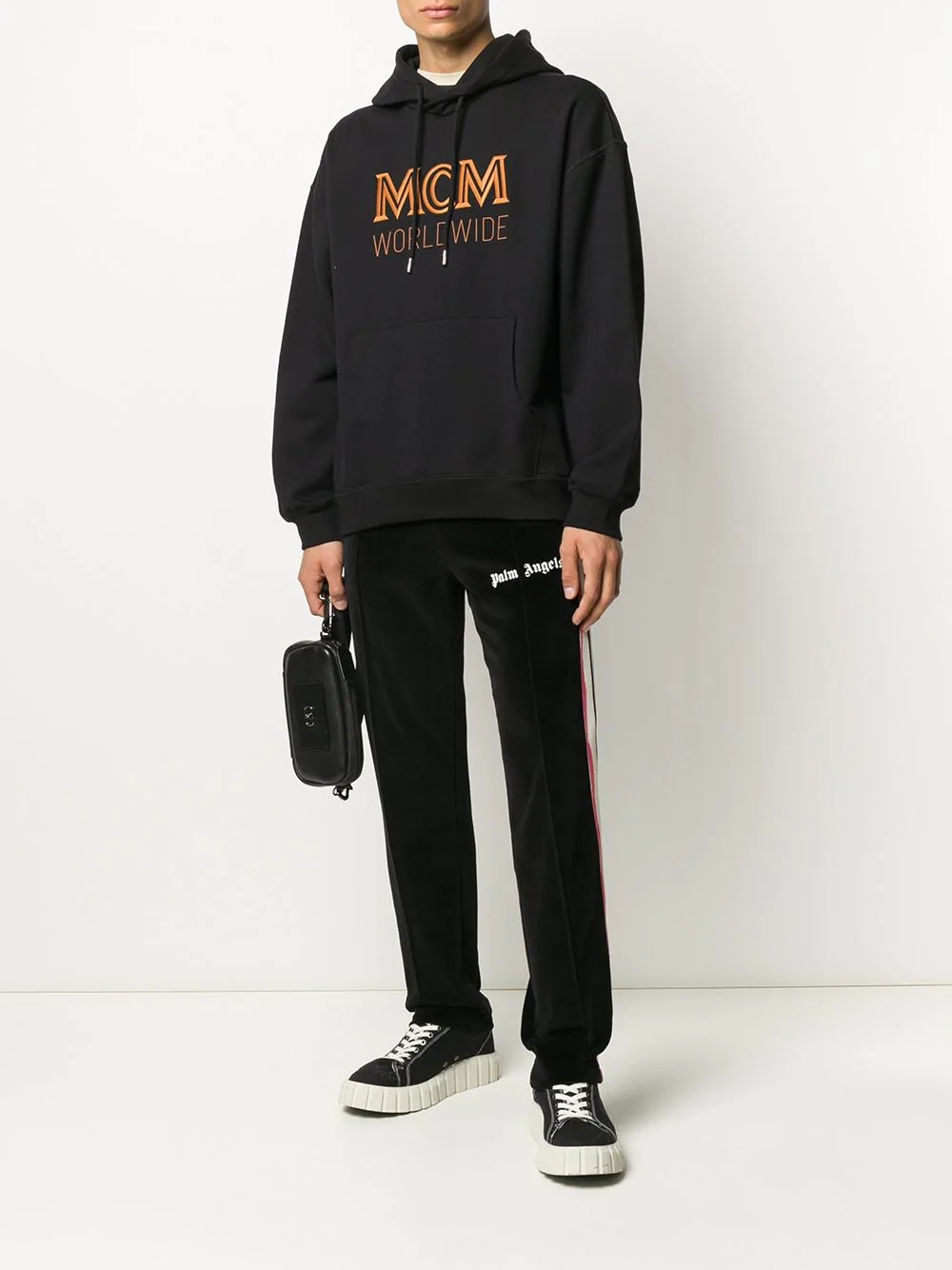 logo embroidered drawstring hoodie - 2