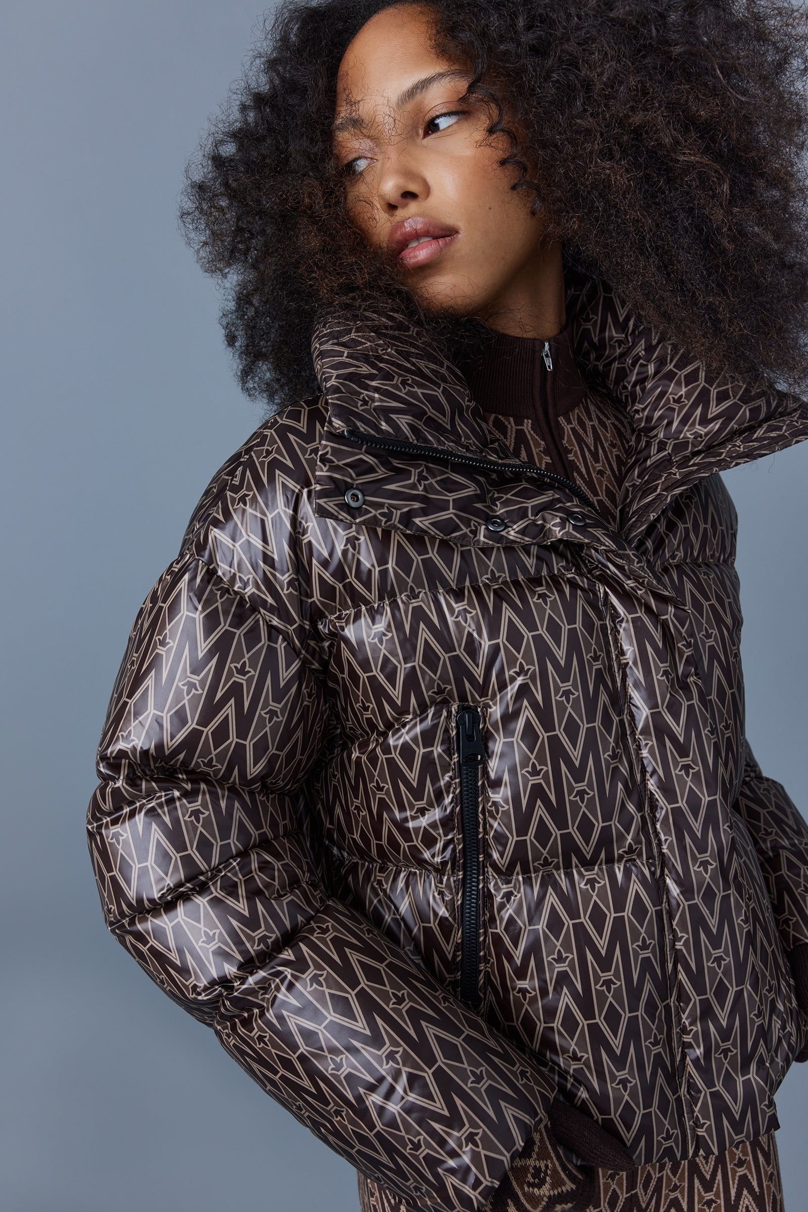 MYLAH duvet down crop jacket with funnel hood - 5