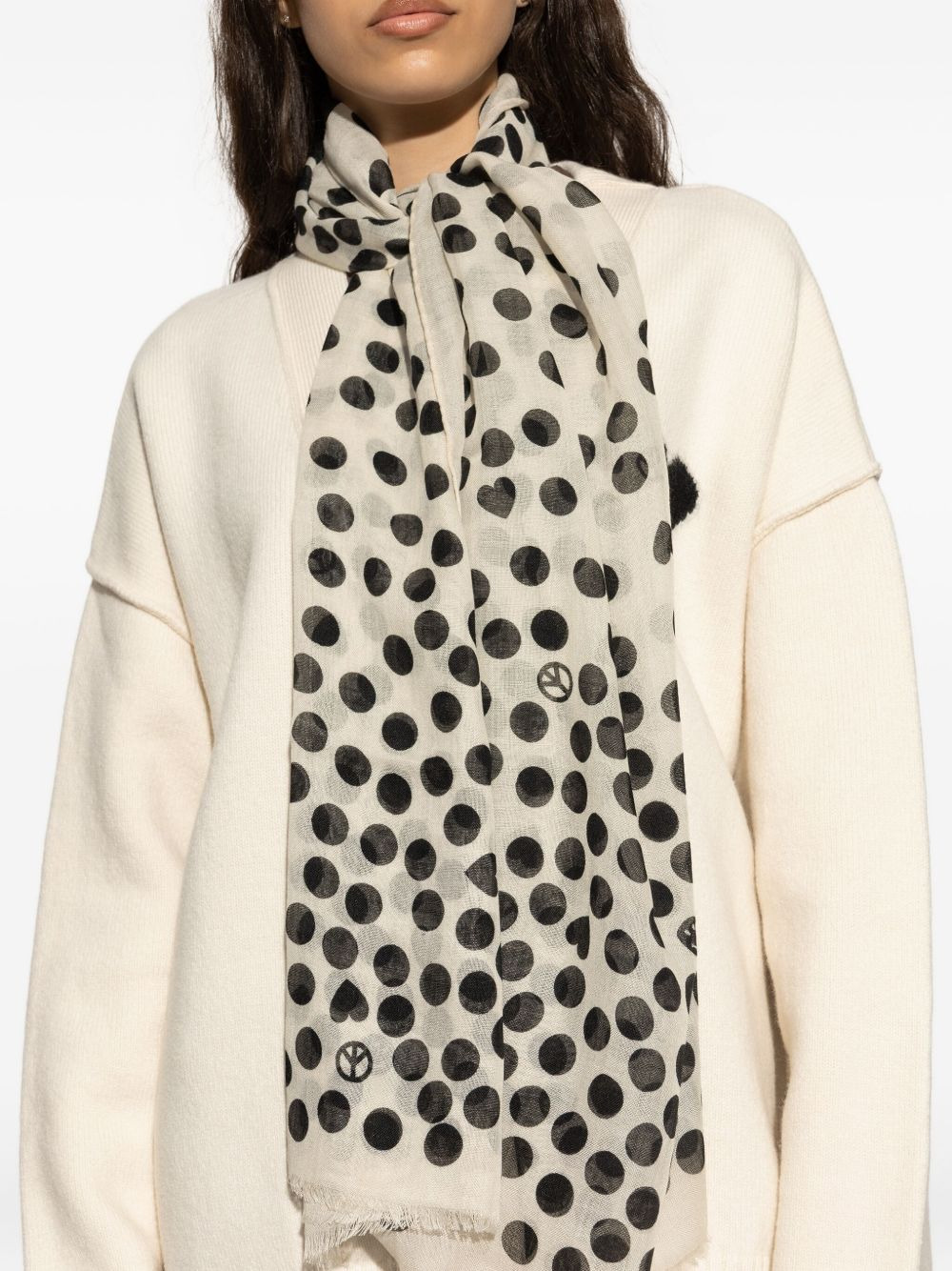 polka-dot pattern scarf - 3