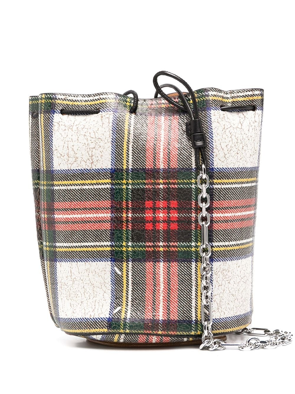 tartan bucket crossbody bag - 1