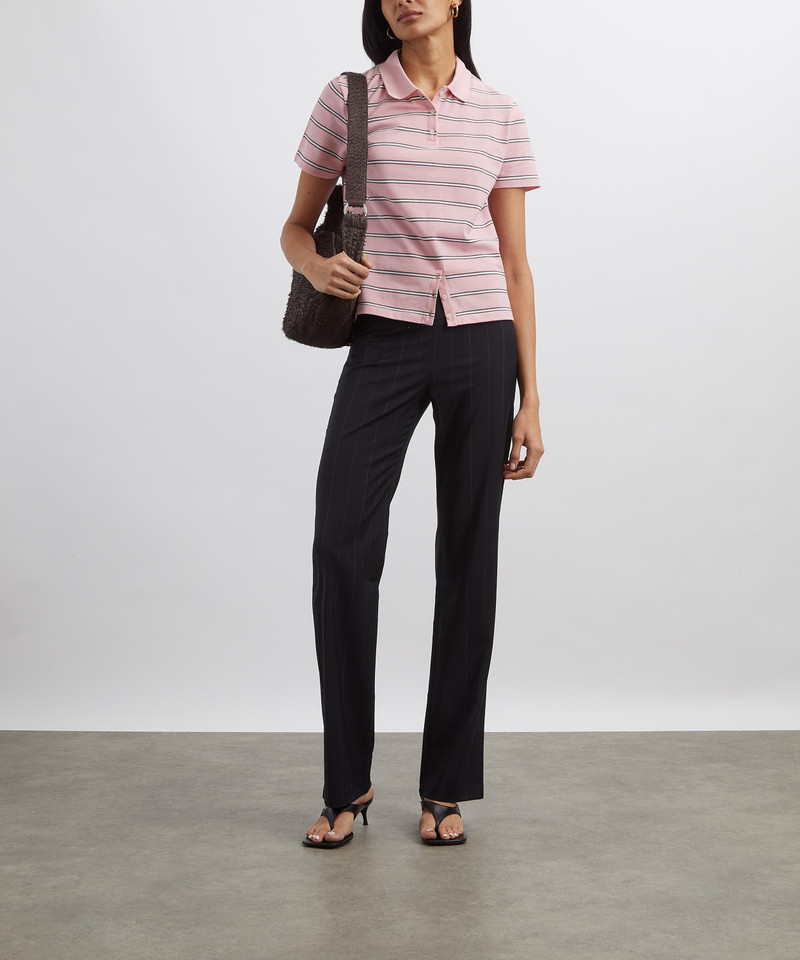 Julieta Pink Striped Polo 2