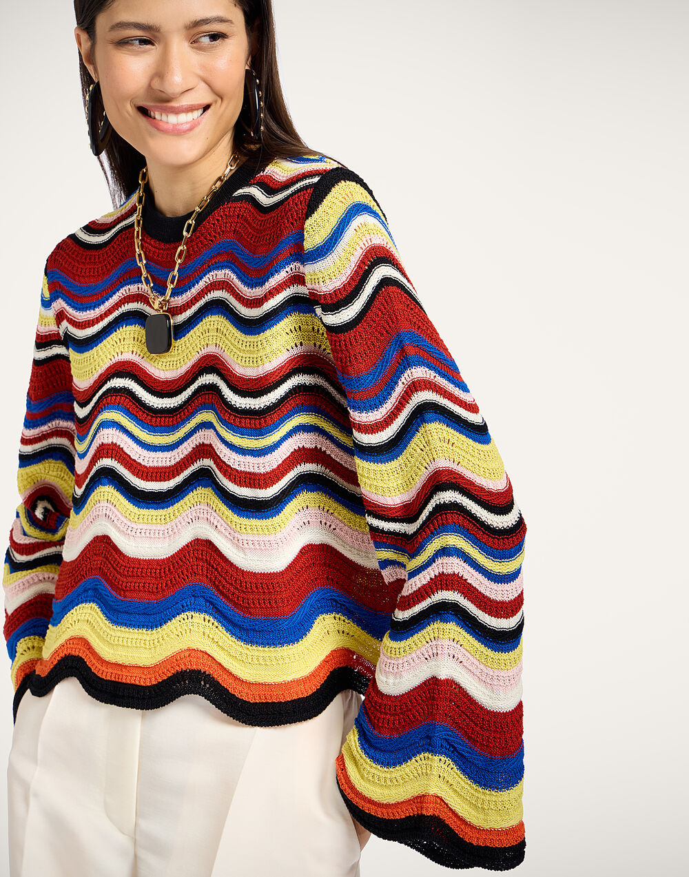 Chevron Crop Sweater - 7