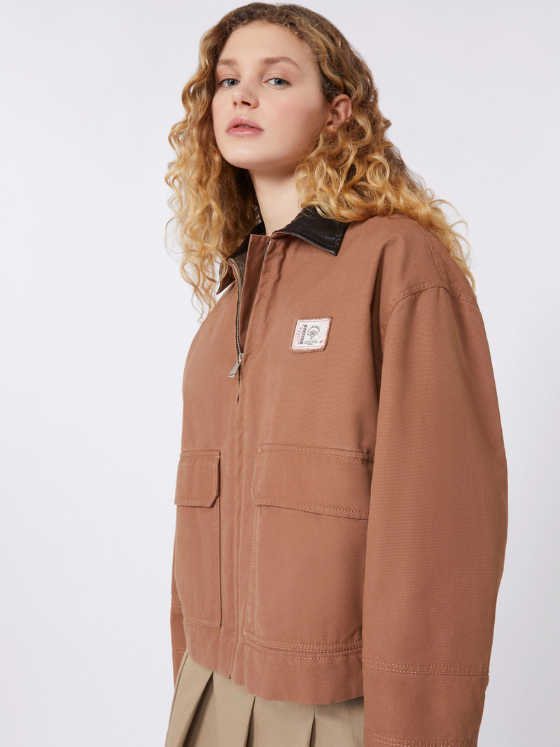 FRECCIA Cotton canvas jacket - TOBACCO 5