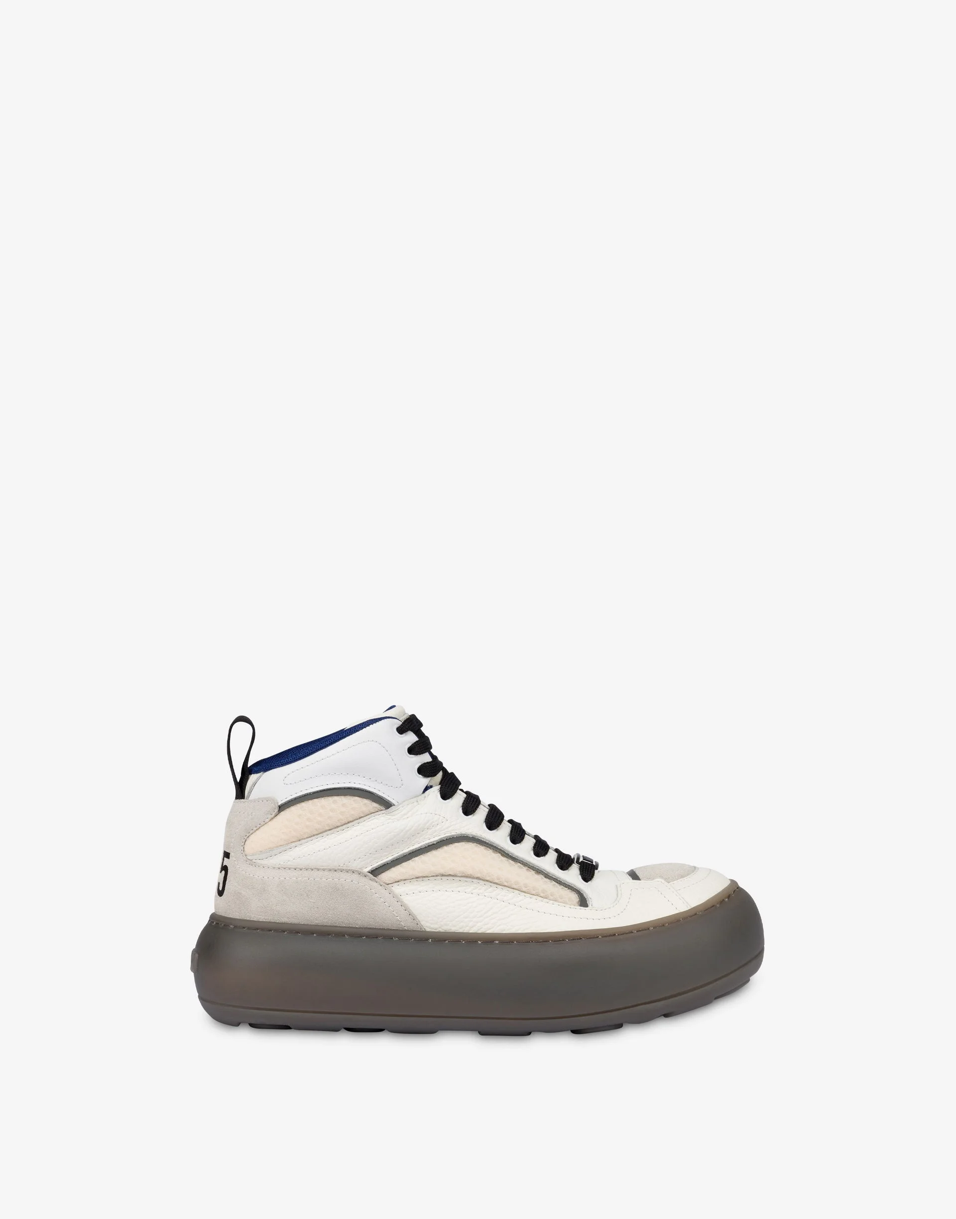 HIGH-TOP SNEAKERS IN MESH, CALFSKIN, AND SUEDE - 1