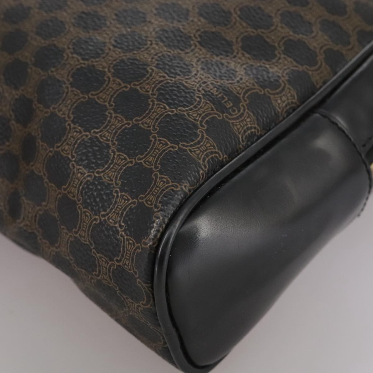 CELINE Macadam Canvas Backpack Pvc Leather Black Silver - 15