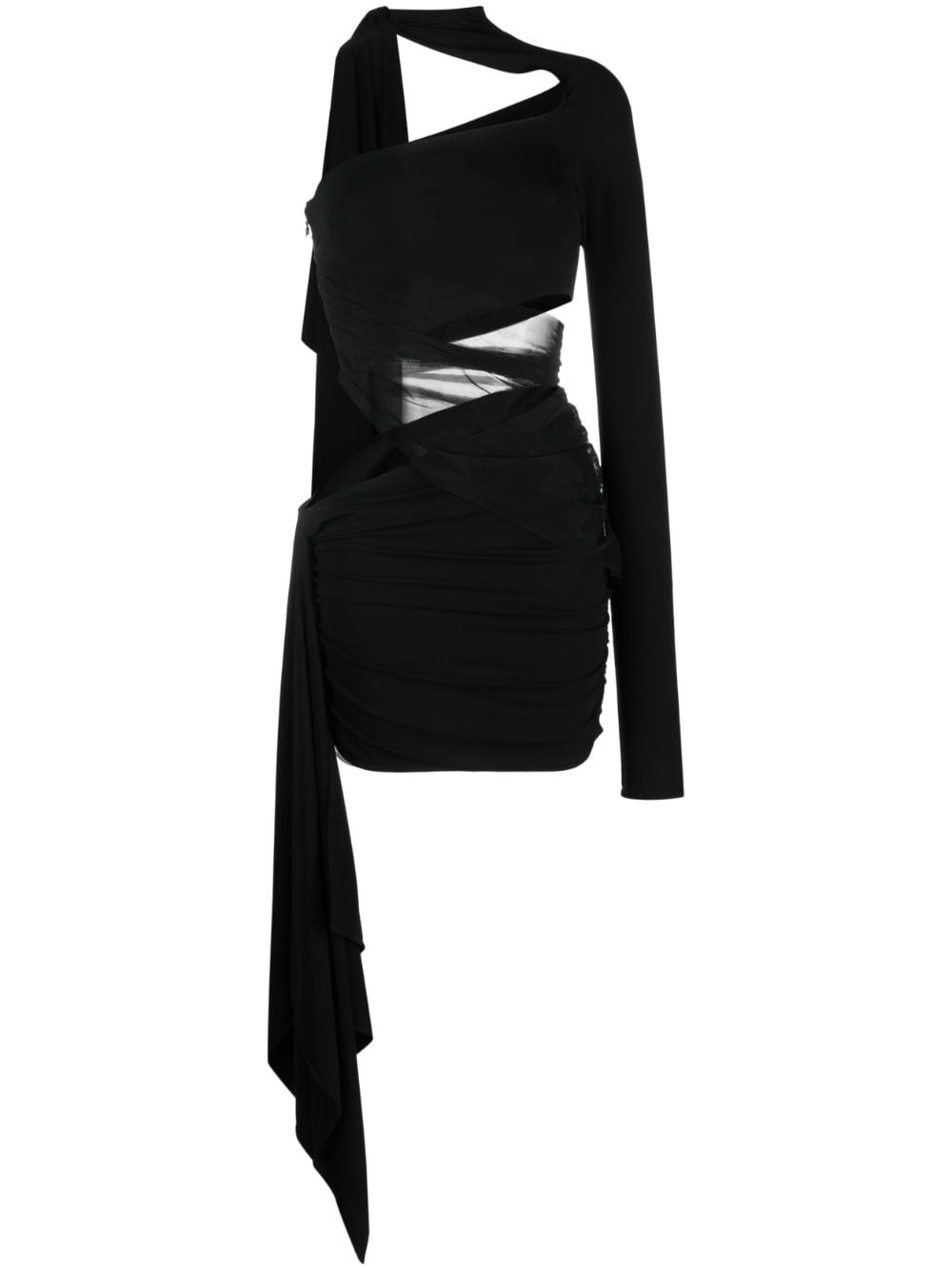 asymmetric cut-out minidress - 1