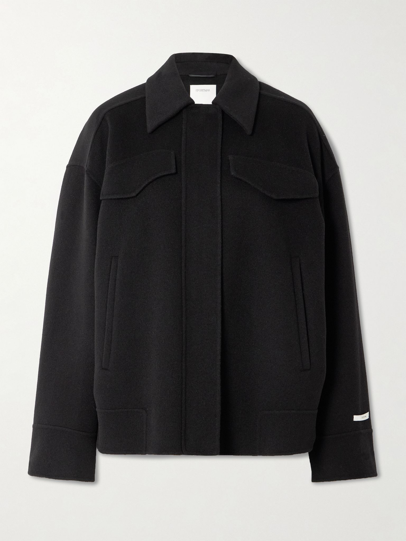 Cantore belted wool-felt jacket Black - 1