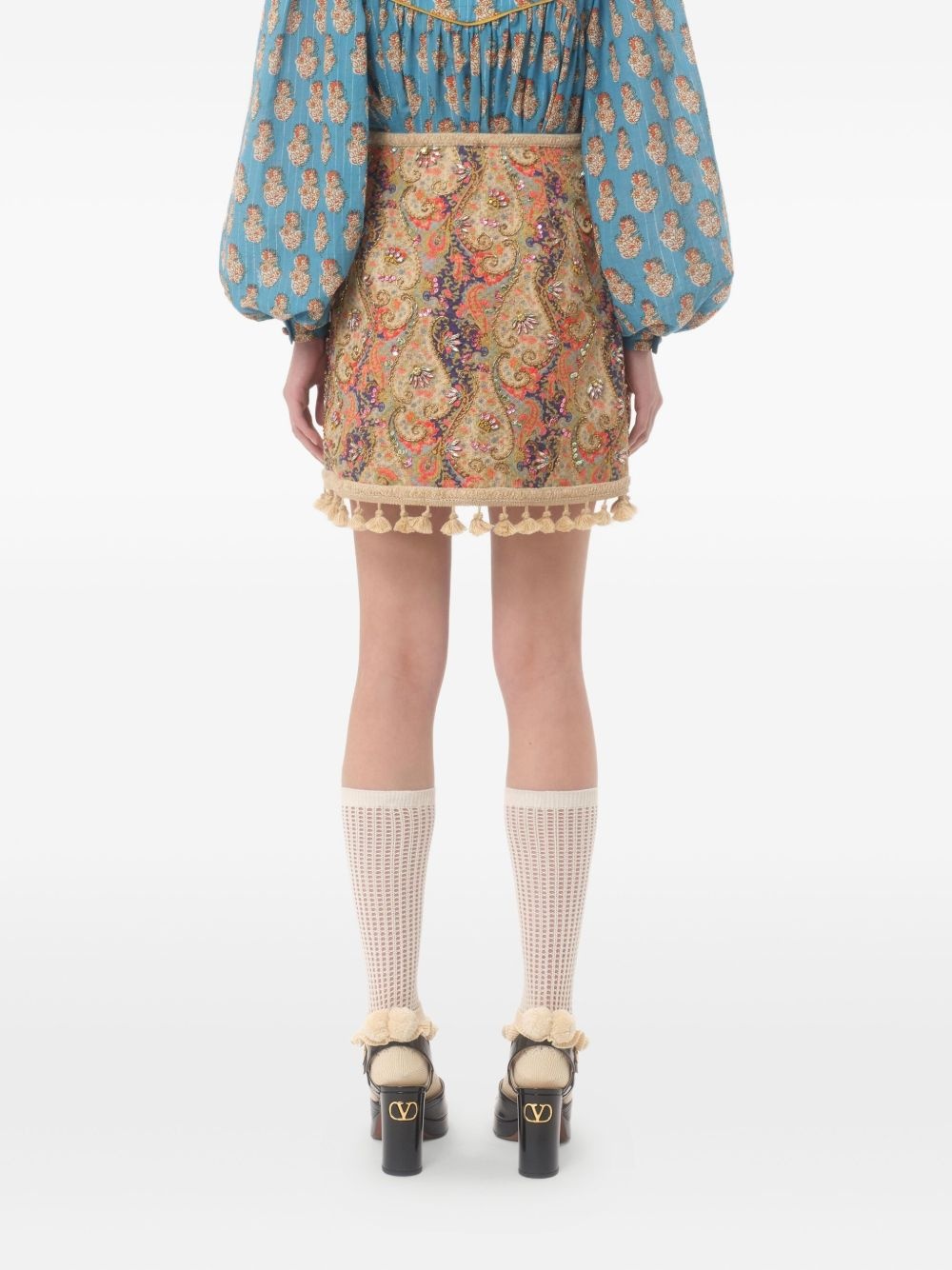 embroidered mini skirt - 4
