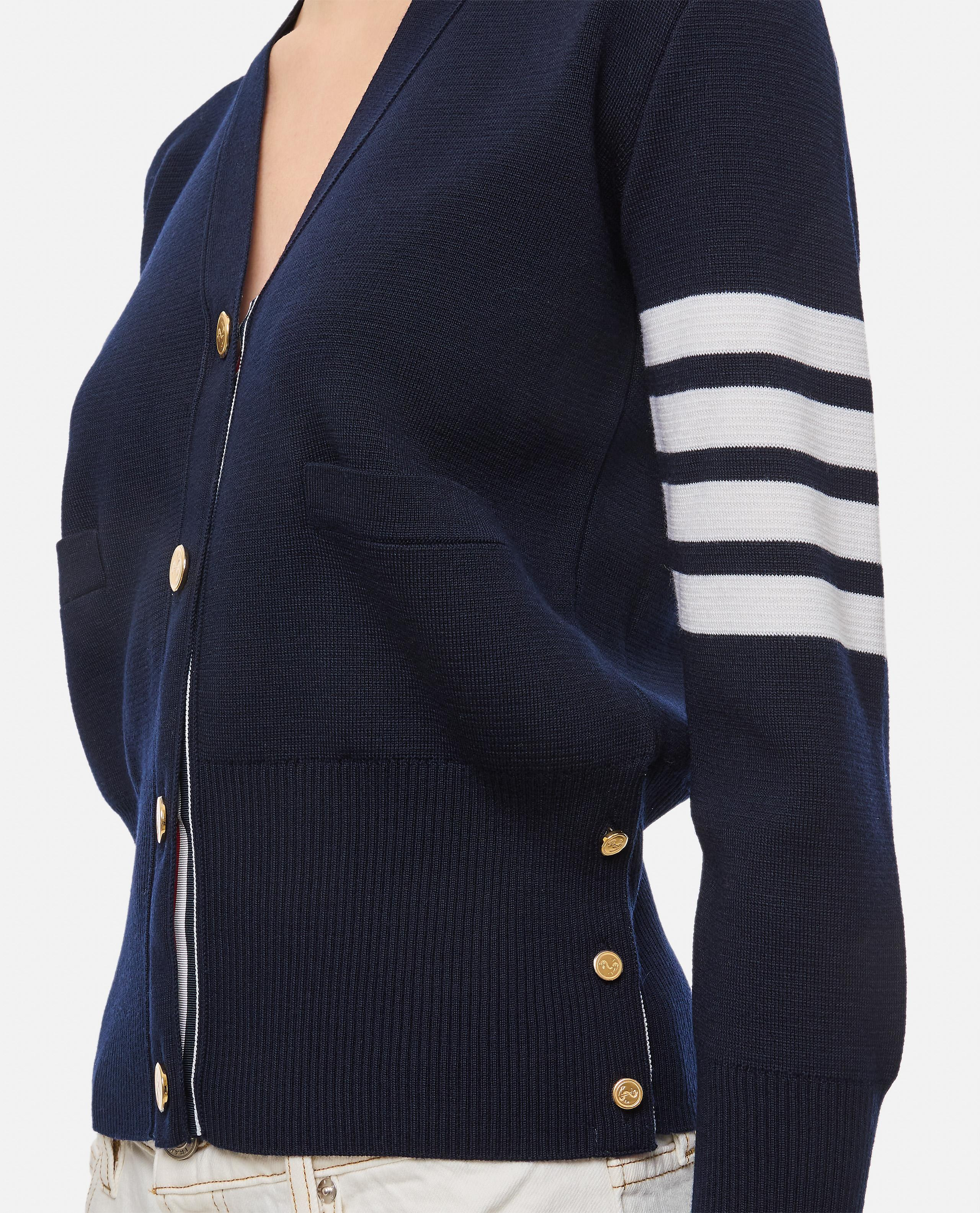 MILANO CLASSIC V NECK FINE MERINO WOOL CARDIGAN - 4