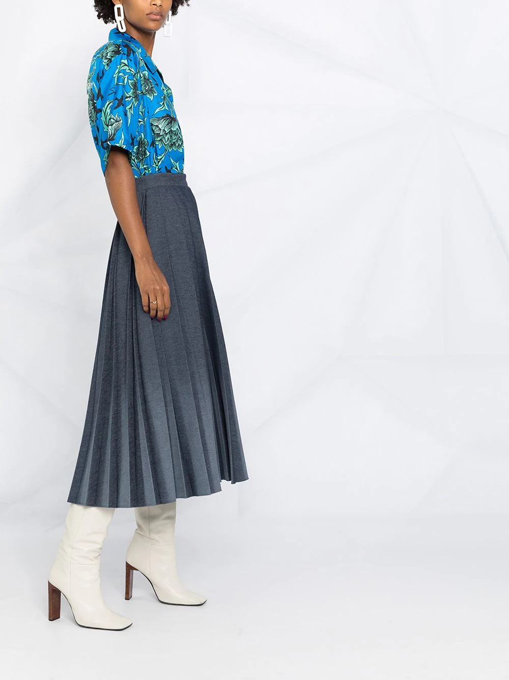 ombré pleated skirt - 6