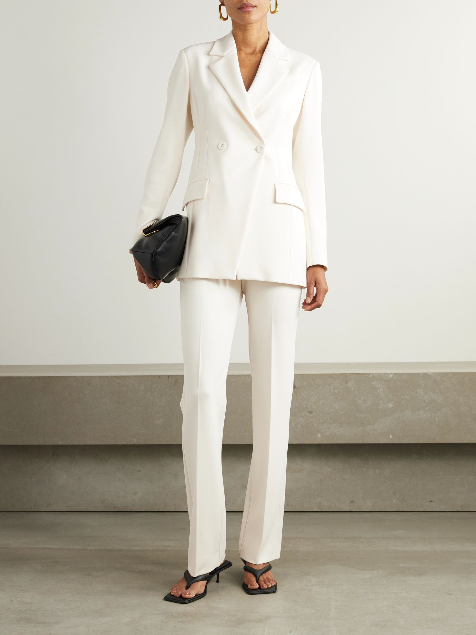 Stretch-jersey straight-leg pants White - 2