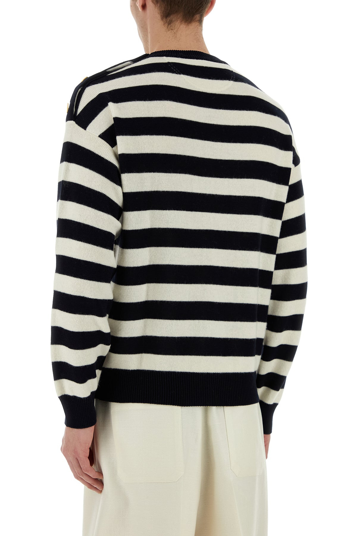 Embroidered cotton blend sweater - 4
