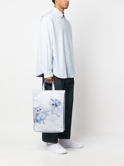 Acne Studios logo-detail cat-print tote bag outlook