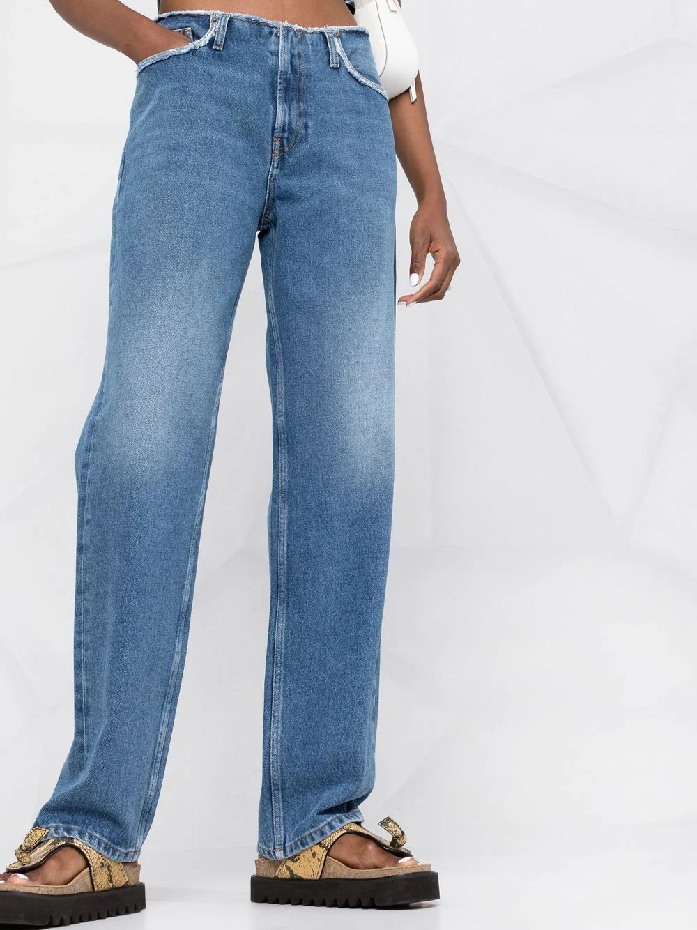 mid-rise straight leg jeans - 3