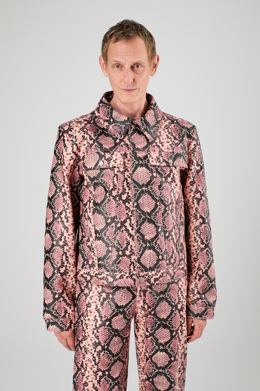 Pink Snake Leather Jacket - 2