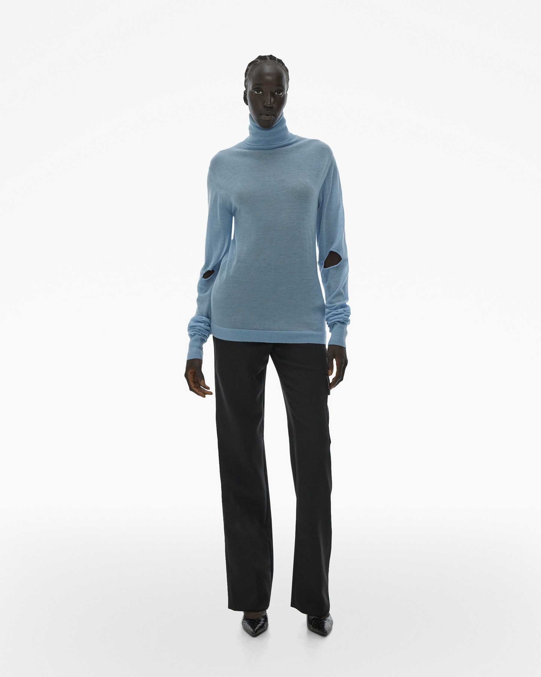 CUT-OUT TURTLENECK SWEATER - 8