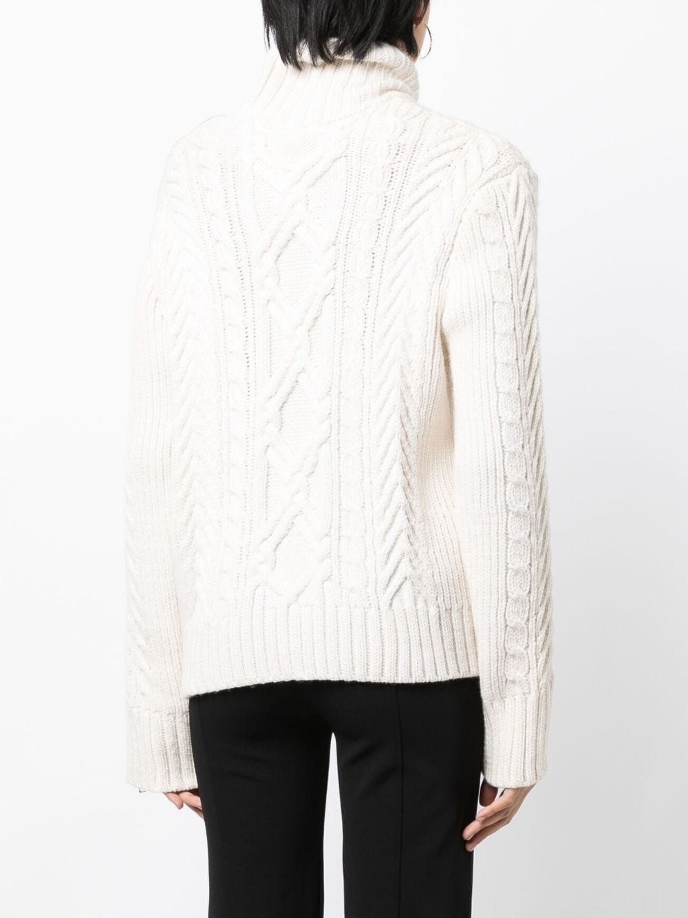 cable-knit zip-detail jumper - 4