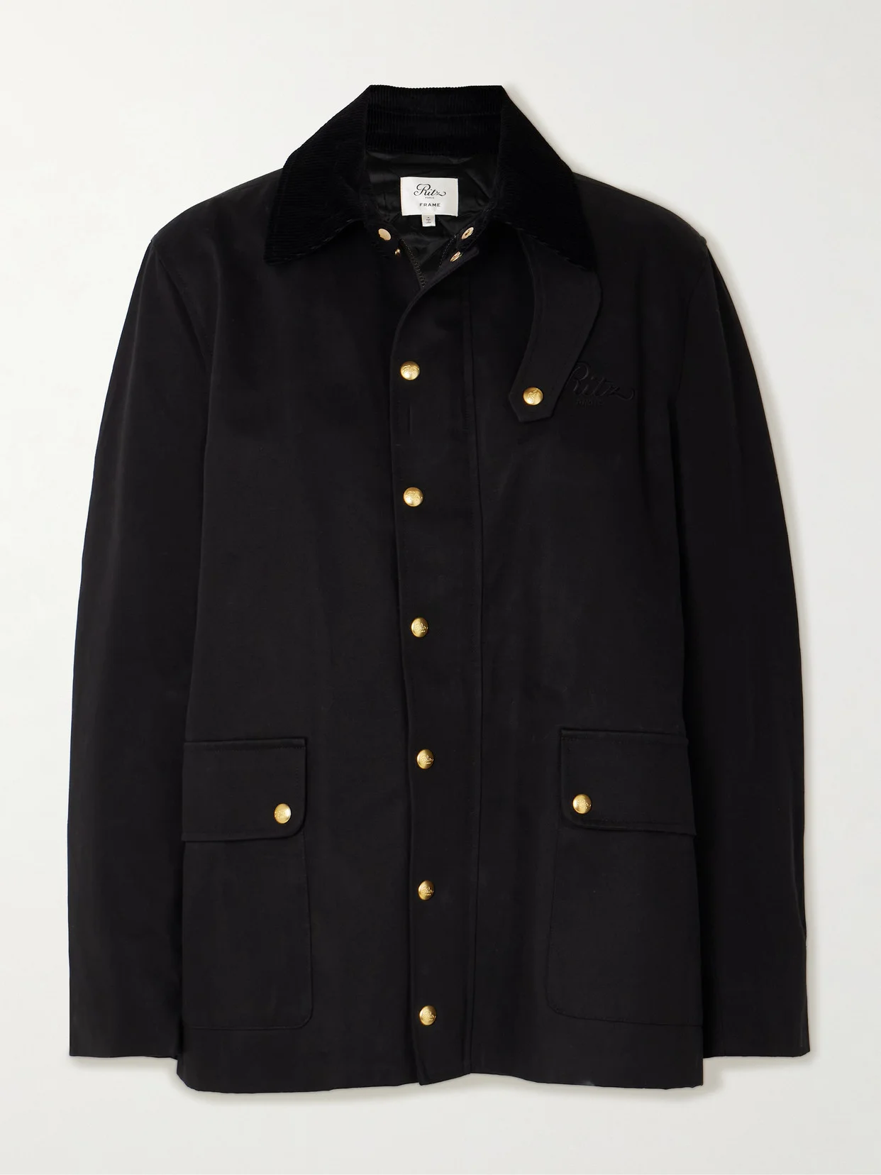 + Ritz Paris Corduroy-trimmed Embroidered Cotton-twill Jacket - 1