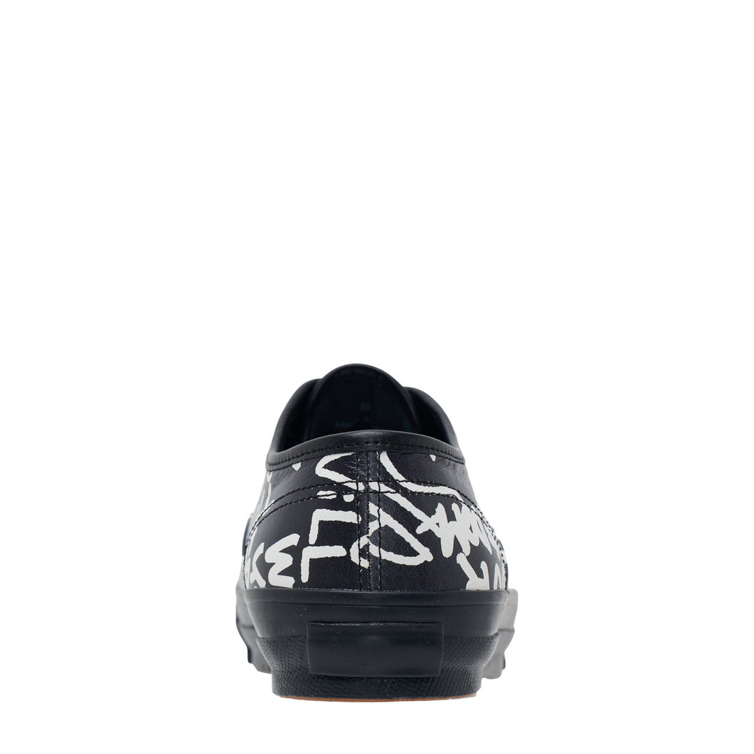 Message Printed Leather Vulcanized Sneakers - 3
