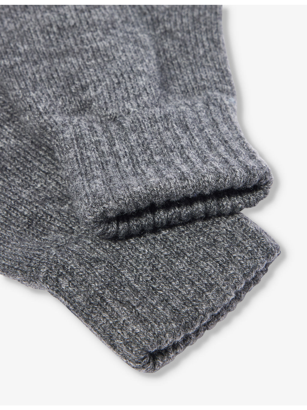Ribbed brushed-texture cashmere gloves - 2