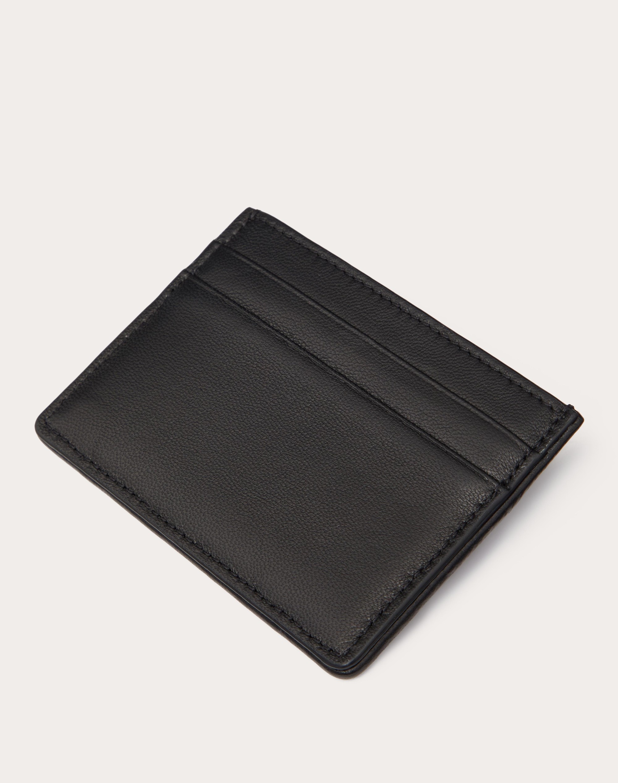 TOILE ICONOGRAPHE DENIM-EFFECT JACQUARD FABRIC CARD HOLDER WITH LEATHER DETAILS - 3