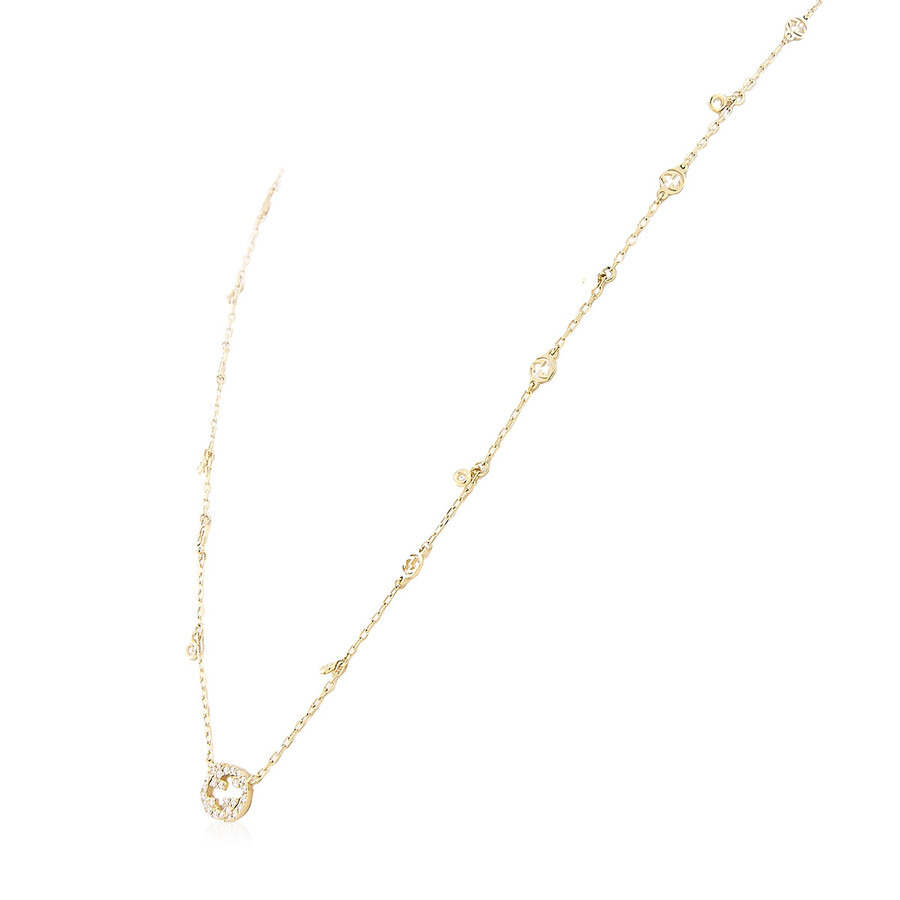 Gucci Interlocking G 18Ct Yellow Gold 0.27Ct Diamond Necklace - Ybb729402002 - 4
