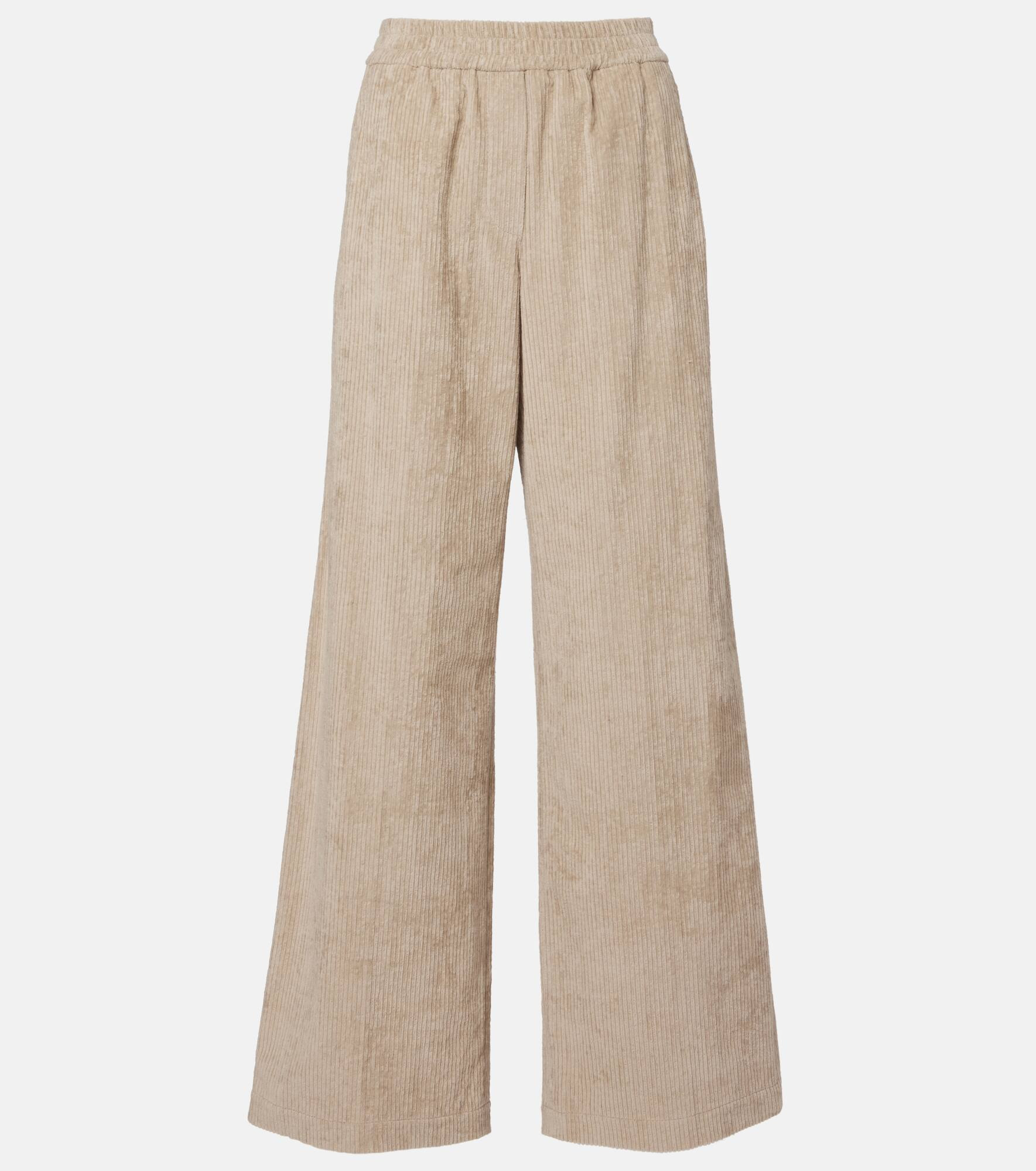 High-rise cotton corduroy wide-leg pants - 1