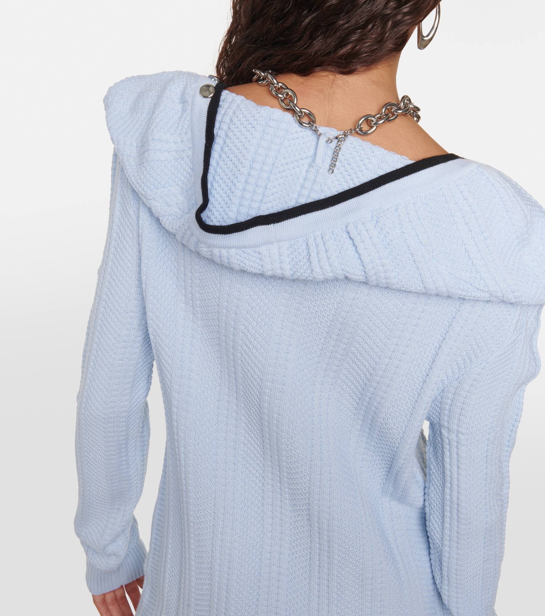 Chain-embellished wool minidress - 5