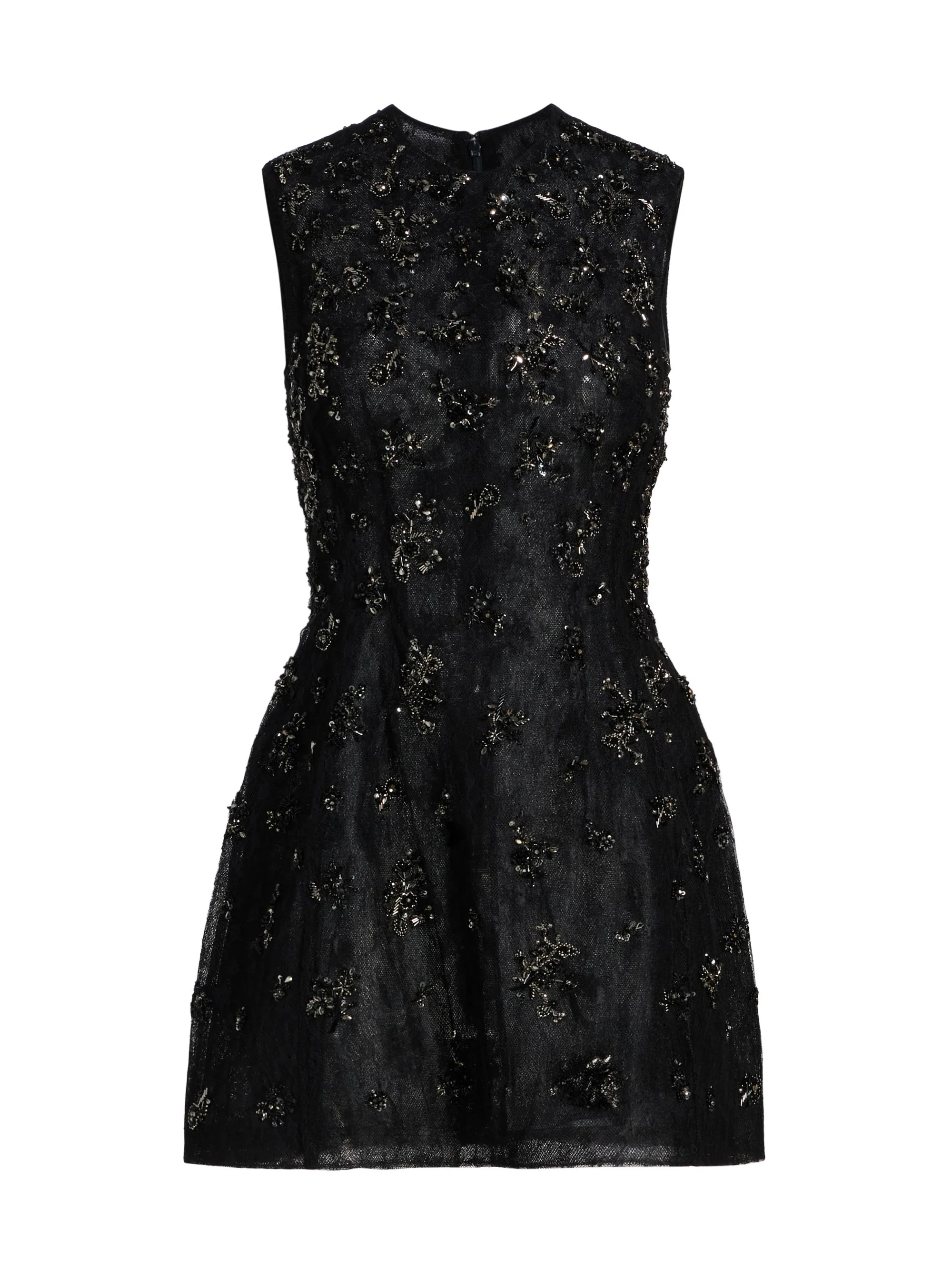 Women's Evelina Beaded Fit & Flare Minidress - Black - 1