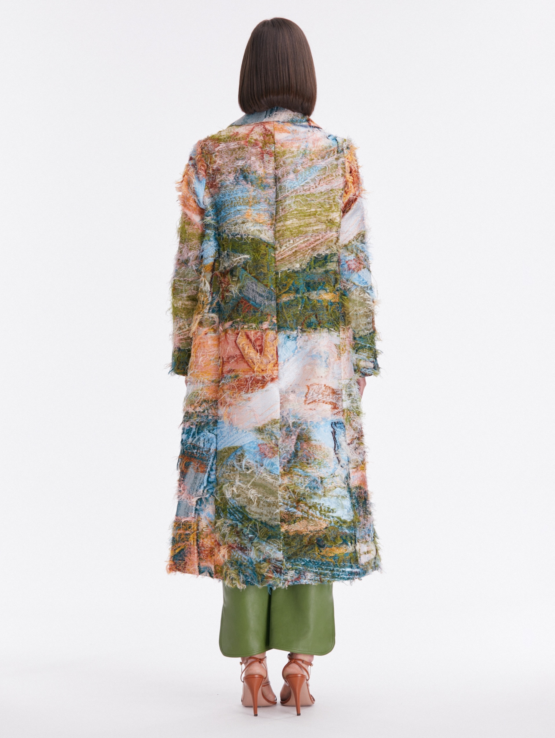 ABSTRACT LANDSCAPE FIL COUPÉ COAT - 4