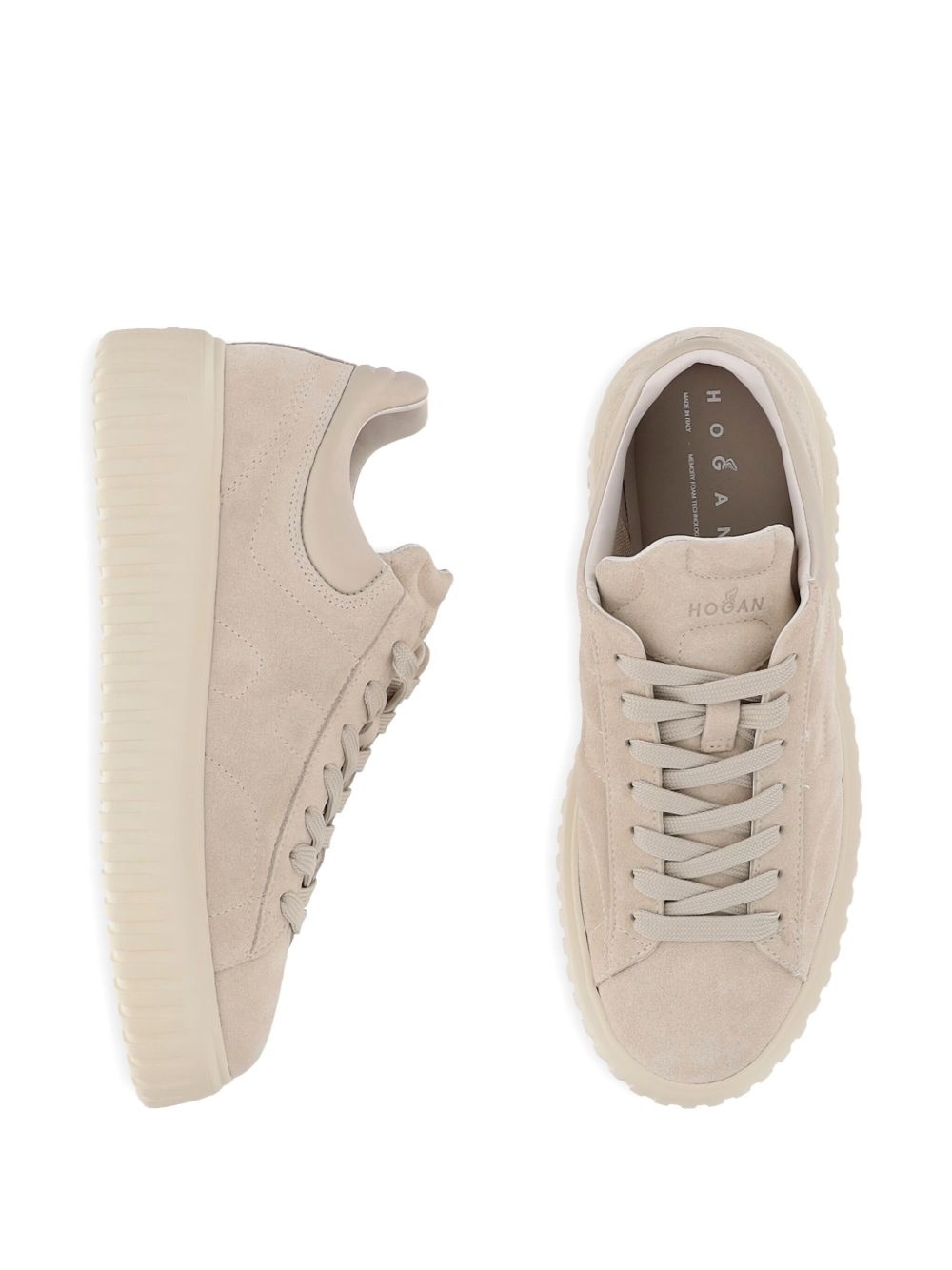 lace-up platform trainers - 4