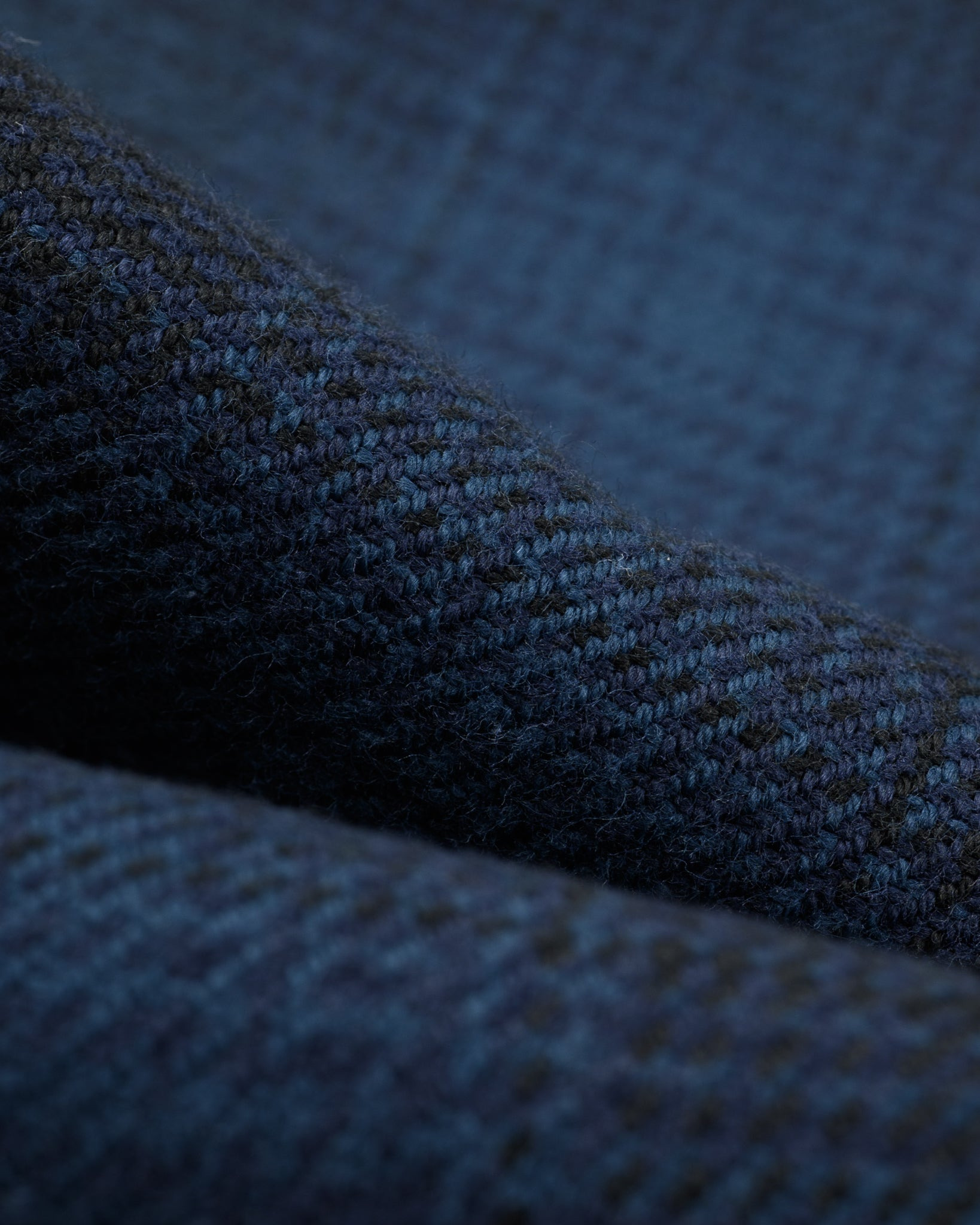 IHSH-264-NAV Ultra Heavy Flannel Ombré Check Western Shirt - Navy/Black - 13
