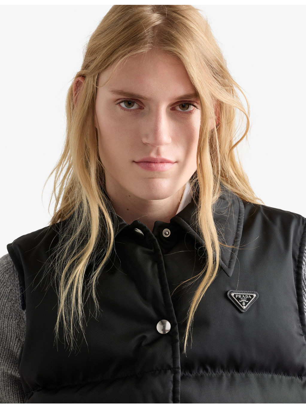 Re Nylon Collared Shell-Down Gilet - 5
