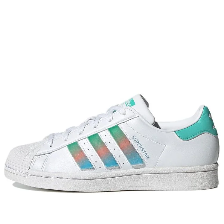 (WMNS) adidas originals Superstar For White/Green/Blue GZ2798 - 1
