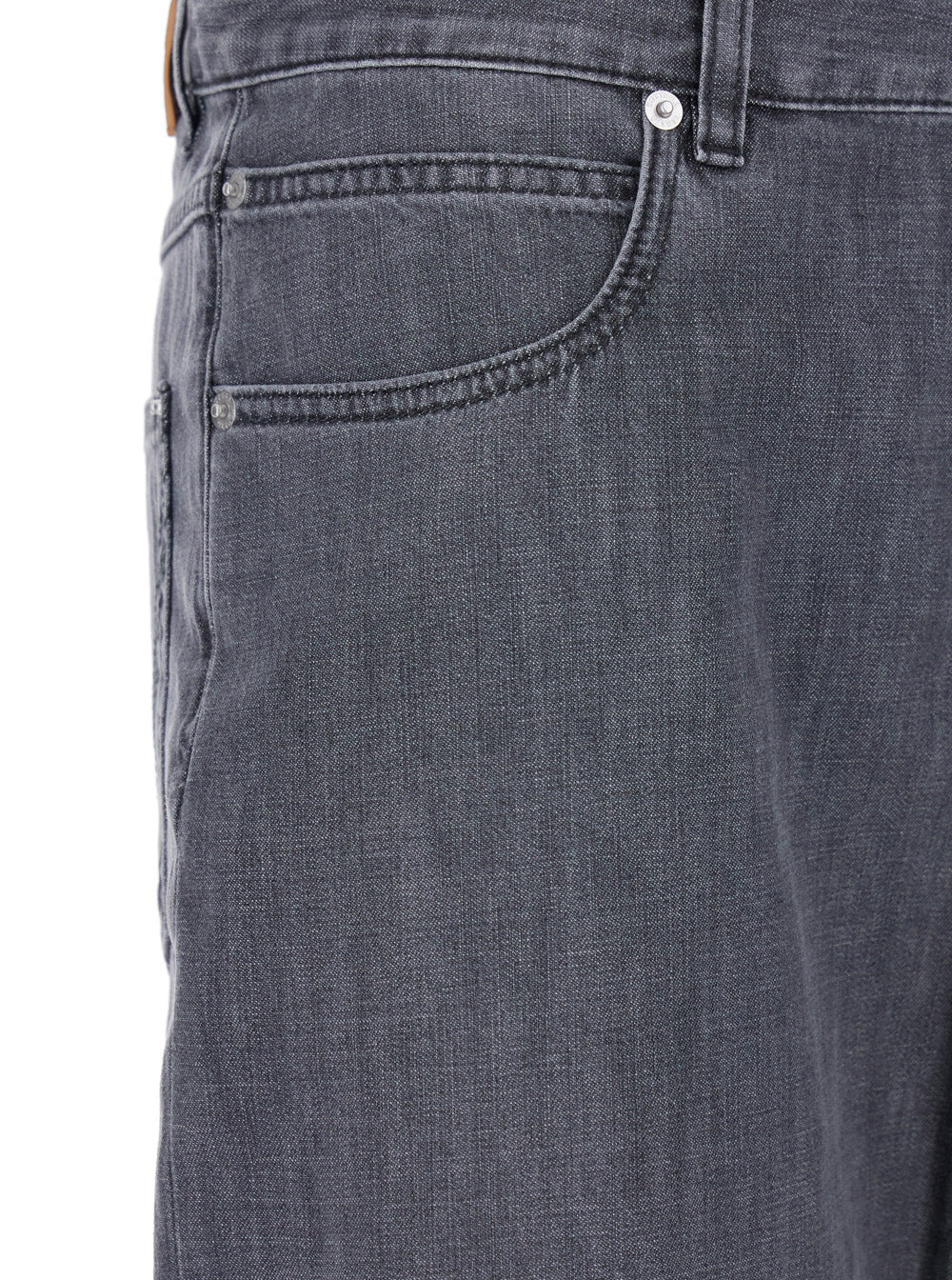 Bottega Veneta Women Grey Jeans With Logo Patch On The Rear And Turn-Up Cuffs In Denim Woman - 3