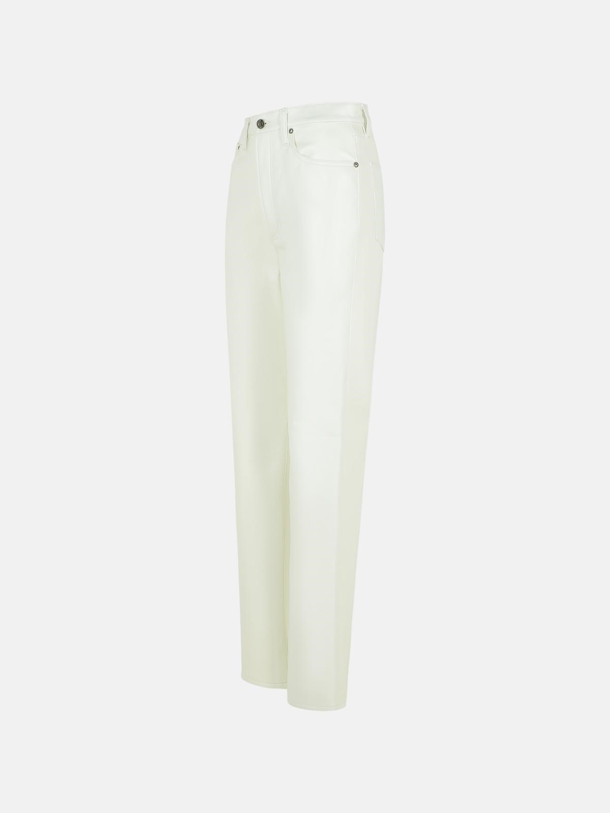'90'S PINCH' WHITE RECYCLED LEATHER BLEND JEANS - 2