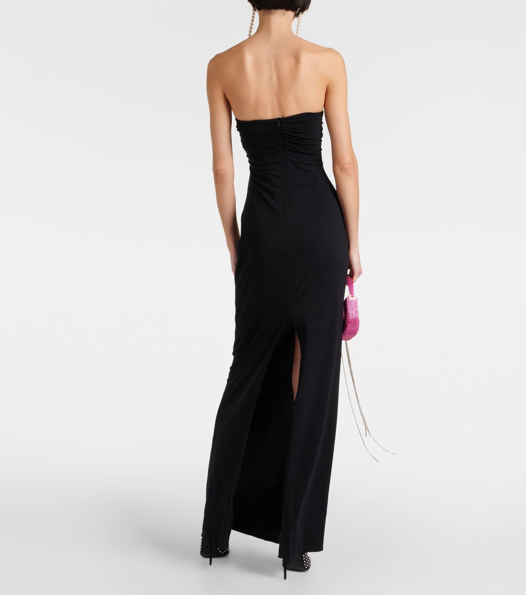 Floral-appliqué maxi dress - 3