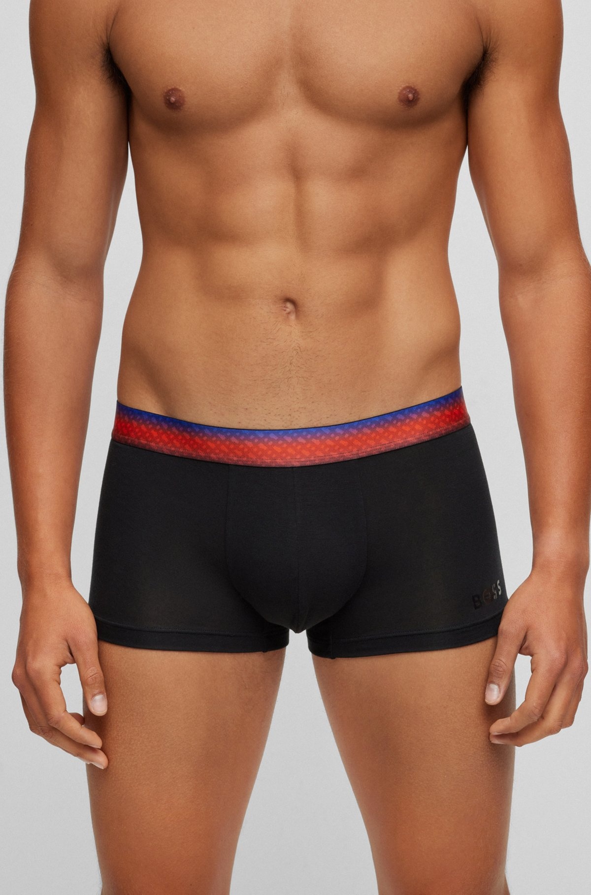SINGLE-JERSEY TRUNKS WITH DEGRADÉ MONOGRAM WAISTBAND - 4