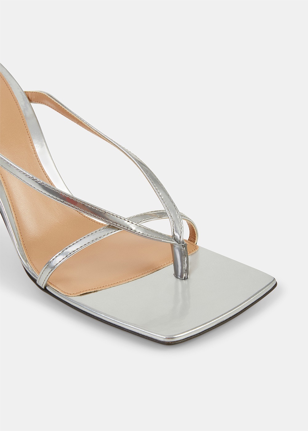 Silver Stretch Strap Sandal - 5