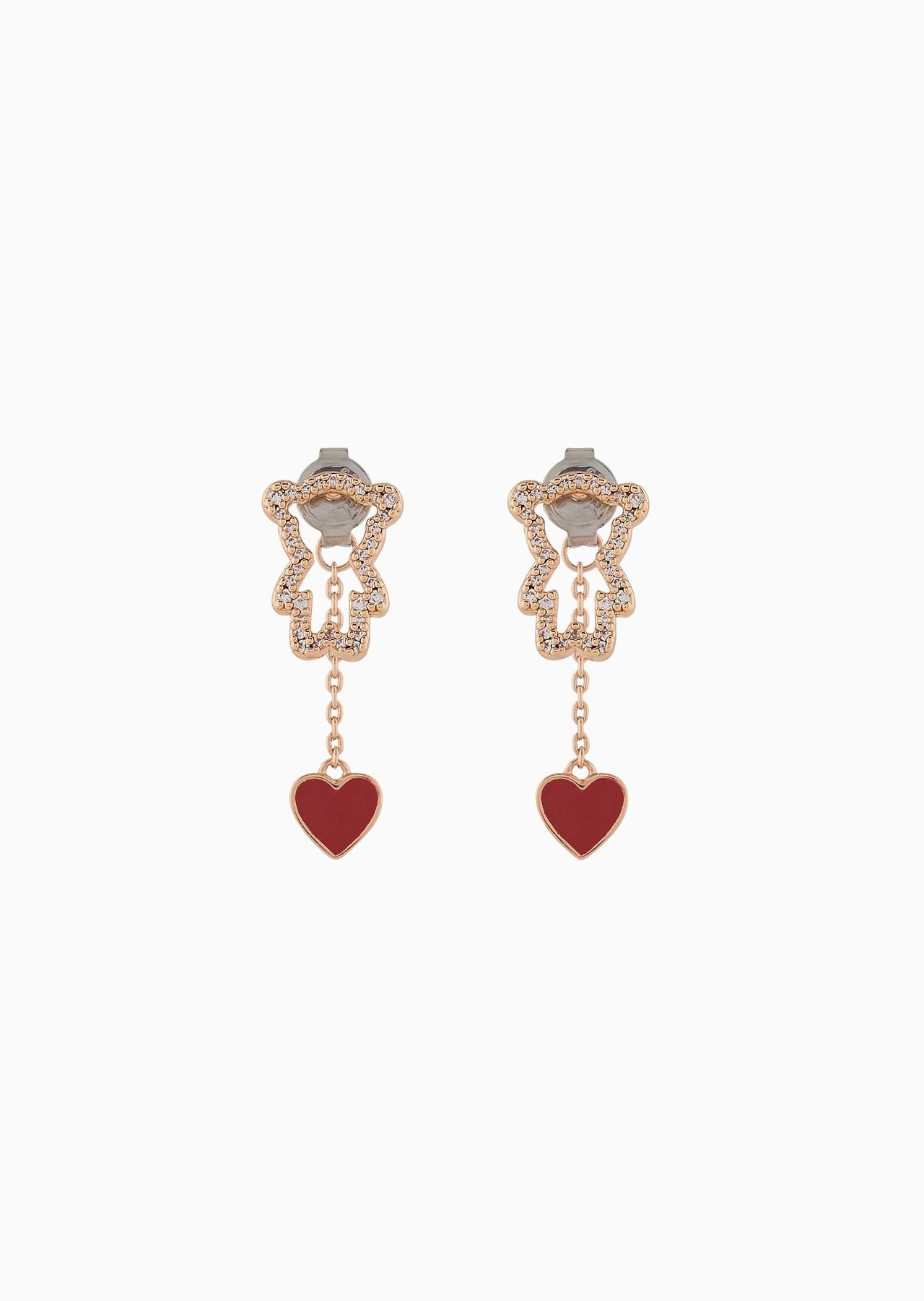 14K Rose Gold-Plated Brass Stud Earrings - 1